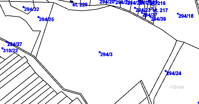 Parcela st. 294/3 v KÚ Rohozec u Žehušic, Katastrální mapa