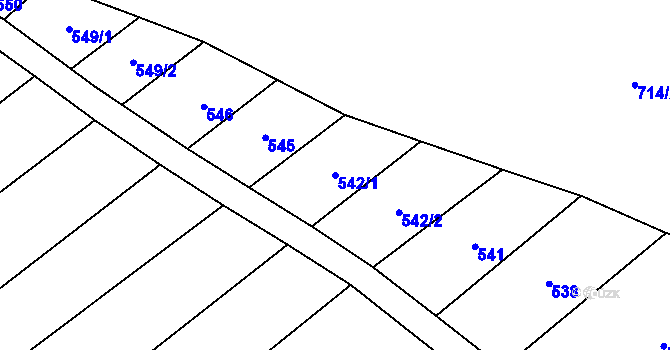 Parcela st. 542/1 v KÚ Rohozec u Žehušic, Katastrální mapa