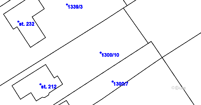 Parcela st. 1300/10 v KÚ Rohozec u Žehušic, Katastrální mapa