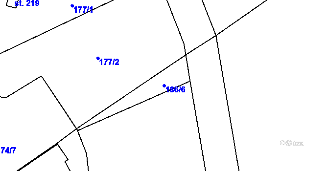 Parcela st. 186/6 v KÚ Rohozec u Žehušic, Katastrální mapa