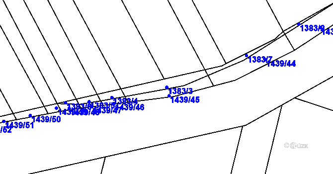 Parcela st. 1383/3 v KÚ Rohozec u Žehušic, Katastrální mapa