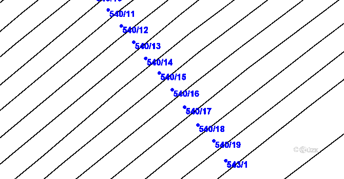 Parcela st. 540/16 v KÚ Rohozec u Žehušic, Katastrální mapa