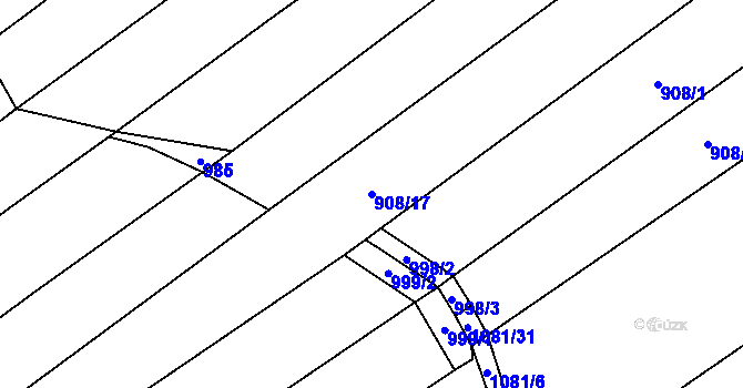 Parcela st. 908/17 v KÚ Rohozec u Žehušic, Katastrální mapa