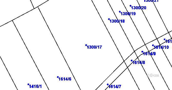 Parcela st. 1300/17 v KÚ Rohozec u Žehušic, Katastrální mapa