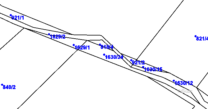 Parcela st. 1630/24 v KÚ Rohozec u Žehušic, Katastrální mapa