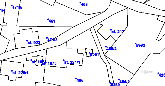 Parcela st. 466/1 v KÚ Mikulášovice, Katastrální mapa