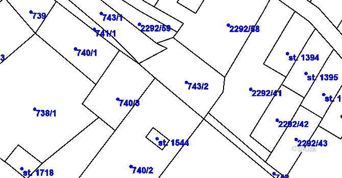 Parcela st. 741/2 v KÚ Mikulášovice, Katastrální mapa