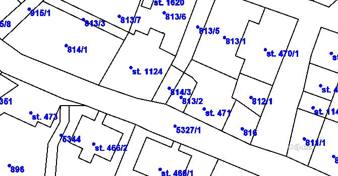 Parcela st. 814/3 v KÚ Mikulášovice, Katastrální mapa