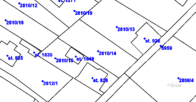 Parcela st. 2810/14 v KÚ Mikulášovice, Katastrální mapa