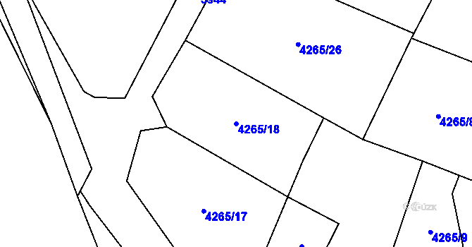 Parcela st. 4265/18 v KÚ Mikulášovice, Katastrální mapa