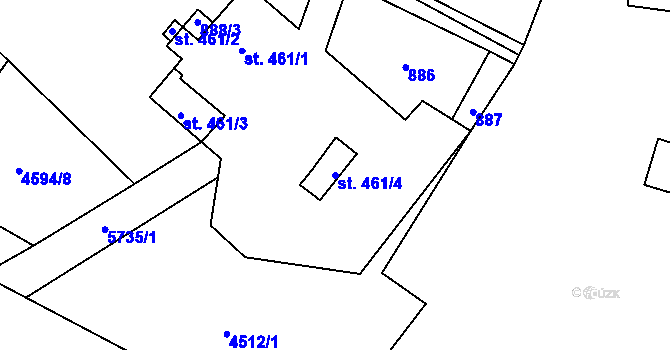 Parcela st. 461/4 v KÚ Mikulášovice, Katastrální mapa