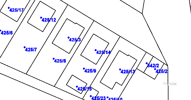 Parcela st. 425/14 v KÚ Mikulčice, Katastrální mapa