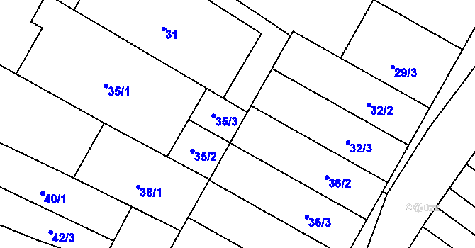 Parcela st. 36/4 v KÚ Mikulčice, Katastrální mapa