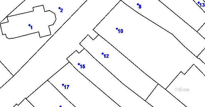 Parcela st. 12 v KÚ Mikulčice, Katastrální mapa