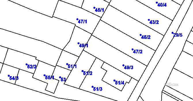 Parcela st. 49/2 v KÚ Mikulčice, Katastrální mapa