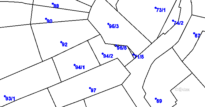 Parcela st. 94/2 v KÚ Mikulčice, Katastrální mapa