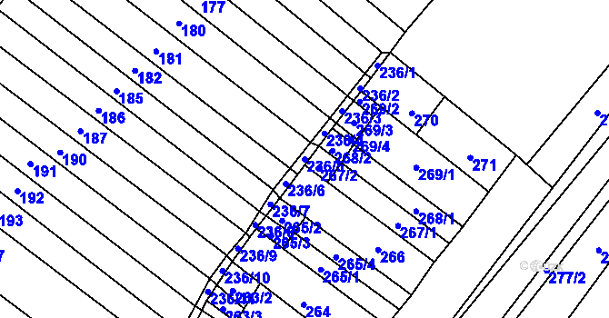 Parcela st. 236/5 v KÚ Mikulčice, Katastrální mapa