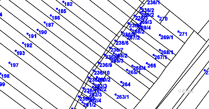 Parcela st. 236/8 v KÚ Mikulčice, Katastrální mapa