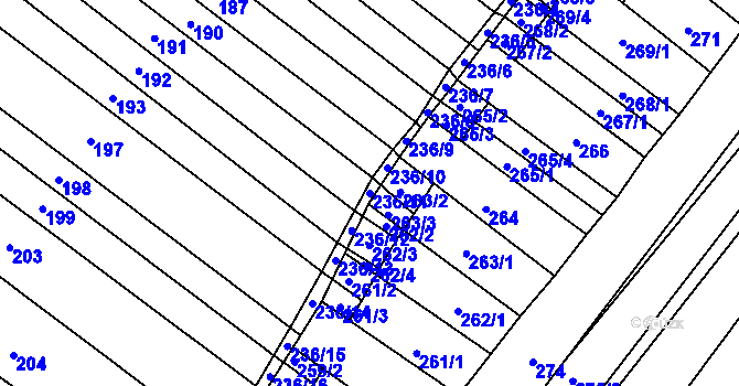Parcela st. 236/11 v KÚ Mikulčice, Katastrální mapa