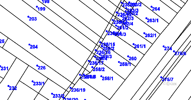 Parcela st. 236/16 v KÚ Mikulčice, Katastrální mapa