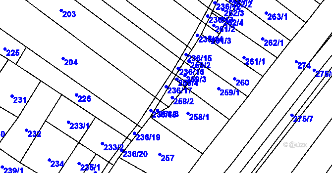 Parcela st. 236/17 v KÚ Mikulčice, Katastrální mapa