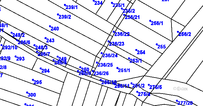Parcela st. 236/24 v KÚ Mikulčice, Katastrální mapa