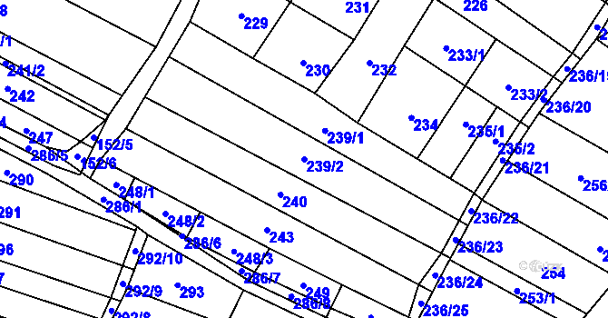 Parcela st. 239/2 v KÚ Mikulčice, Katastrální mapa