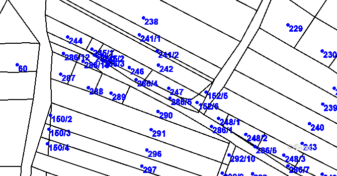 Parcela st. 247 v KÚ Mikulčice, Katastrální mapa