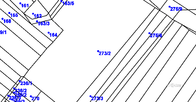 Parcela st. 273/2 v KÚ Mikulčice, Katastrální mapa
