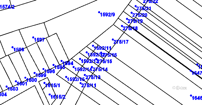 Parcela st. 275/16 v KÚ Mikulčice, Katastrální mapa