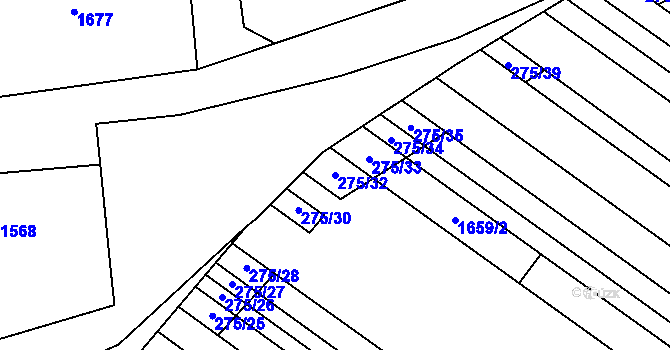 Parcela st. 275/32 v KÚ Mikulčice, Katastrální mapa