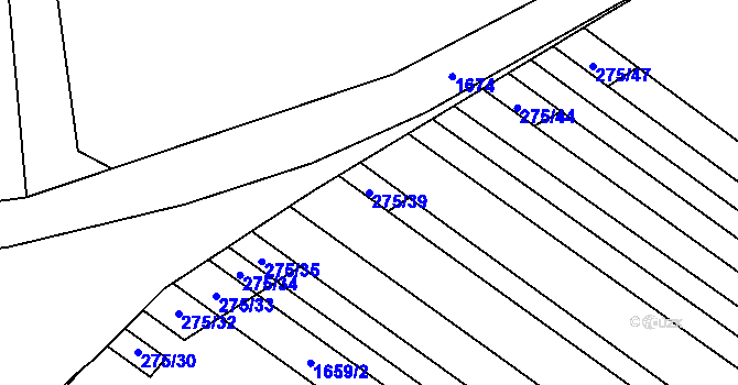 Parcela st. 275/39 v KÚ Mikulčice, Katastrální mapa