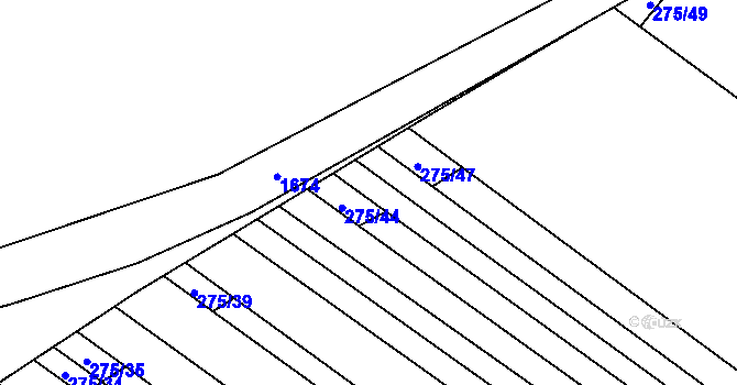 Parcela st. 275/45 v KÚ Mikulčice, Katastrální mapa