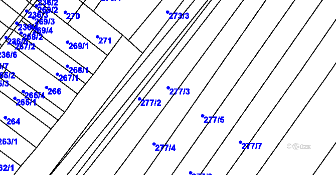 Parcela st. 277/3 v KÚ Mikulčice, Katastrální mapa