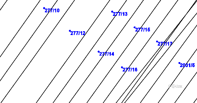 Parcela st. 277/14 v KÚ Mikulčice, Katastrální mapa