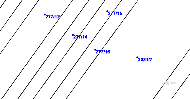 Parcela st. 277/16 v KÚ Mikulčice, Katastrální mapa