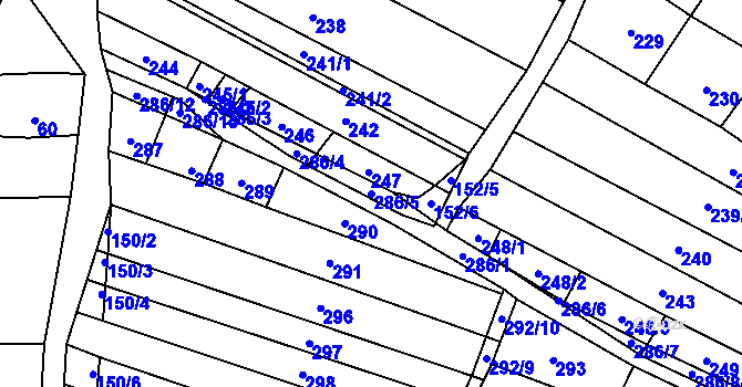Parcela st. 286/5 v KÚ Mikulčice, Katastrální mapa