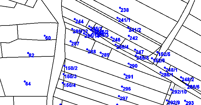 Parcela st. 289 v KÚ Mikulčice, Katastrální mapa