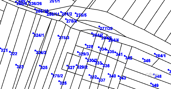 Parcela st. 328 v KÚ Mikulčice, Katastrální mapa