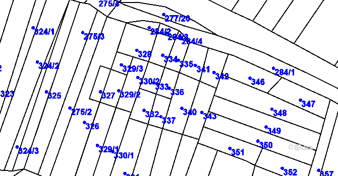 Parcela st. 336 v KÚ Mikulčice, Katastrální mapa