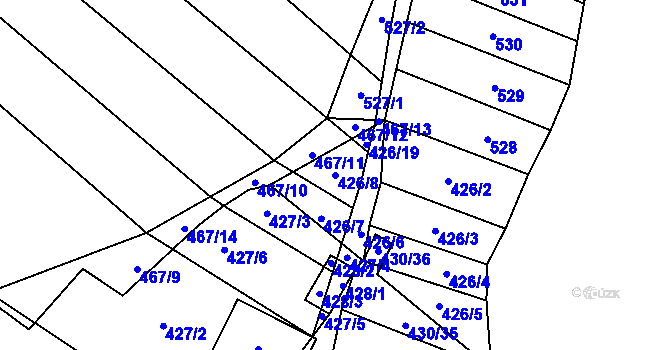 Parcela st. 426/8 v KÚ Mikulčice, Katastrální mapa