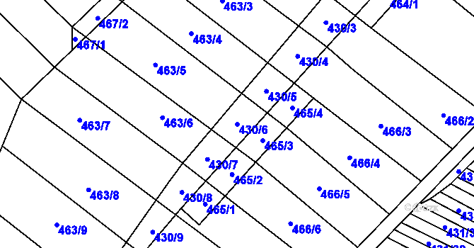Parcela st. 430/6 v KÚ Mikulčice, Katastrální mapa
