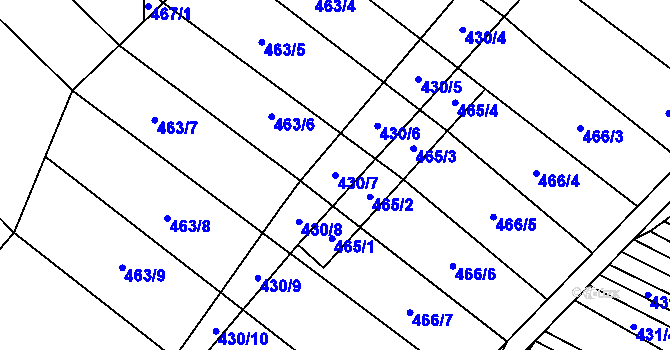 Parcela st. 430/7 v KÚ Mikulčice, Katastrální mapa