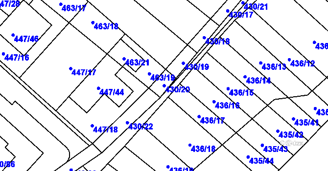 Parcela st. 430/20 v KÚ Mikulčice, Katastrální mapa