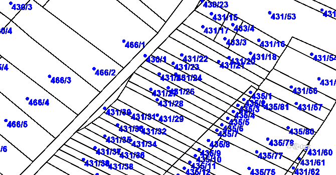 Parcela st. 431/26 v KÚ Mikulčice, Katastrální mapa