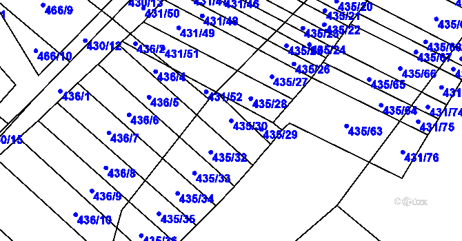 Parcela st. 435/30 v KÚ Mikulčice, Katastrální mapa