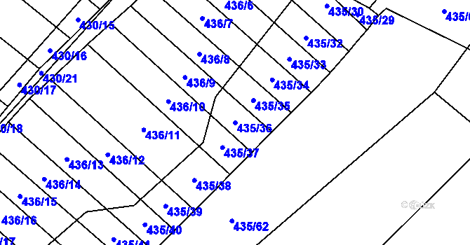 Parcela st. 435/36 v KÚ Mikulčice, Katastrální mapa