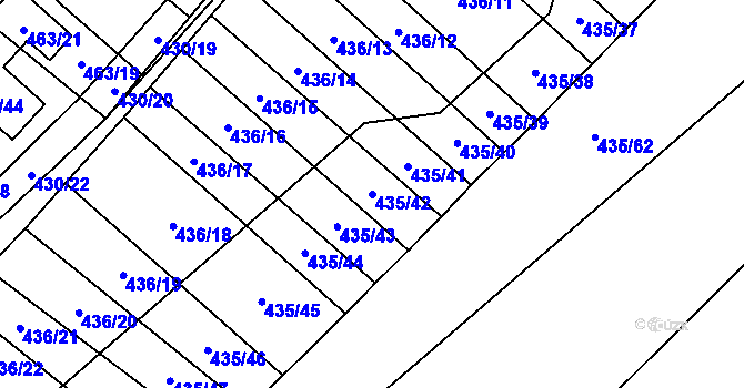 Parcela st. 435/42 v KÚ Mikulčice, Katastrální mapa