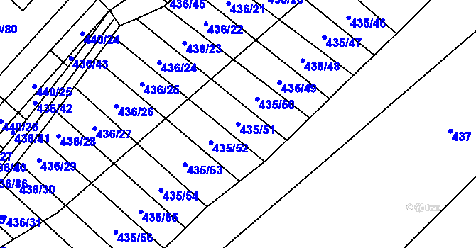 Parcela st. 435/51 v KÚ Mikulčice, Katastrální mapa