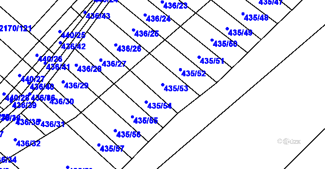 Parcela st. 435/53 v KÚ Mikulčice, Katastrální mapa